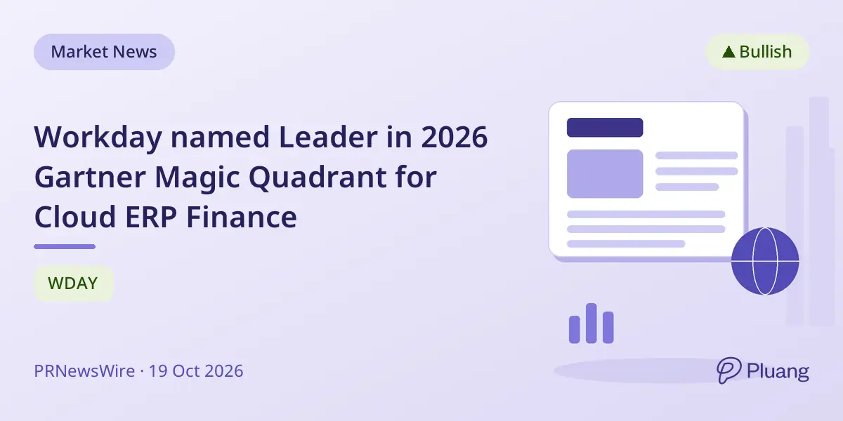 Workday named Leader in 2026 Gartner Magic Quadrant for Cloud ERP Finance