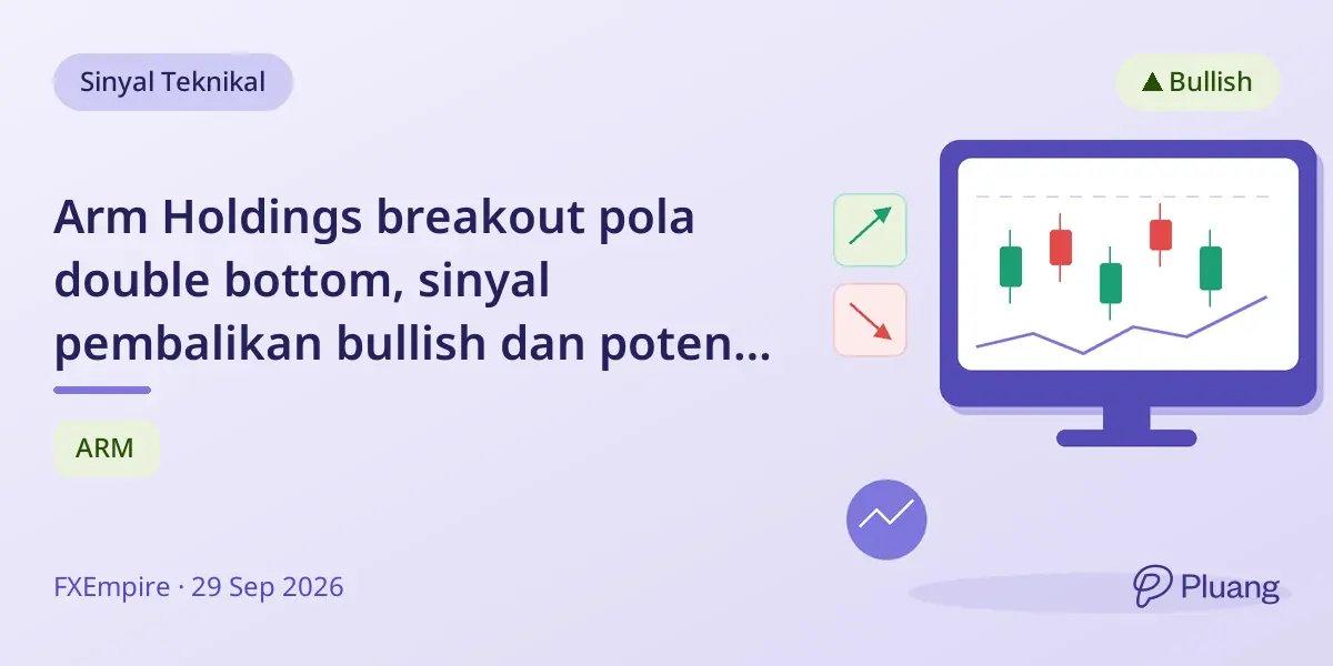 Arm Holdings breakout pola double bottom, sinyal pembalikan bullish dan potensi rally baru.