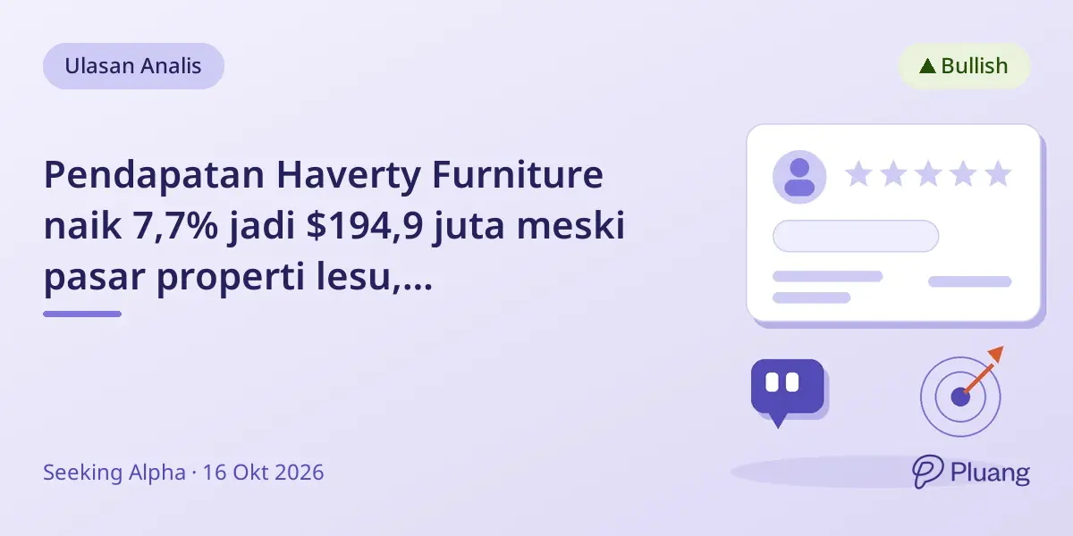 Pendapatan Haverty Furniture naik 7,7% jadi $194,9 juta meski pasar properti lesu, rekomendasi Beli.