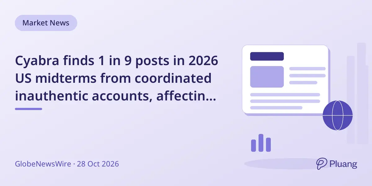 Cyabra finds 1 in 9 posts in 2026 US midterms from coordinated inauthentic accounts, affecting both parties.