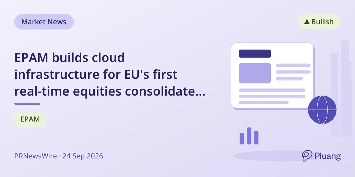 EPAM builds cloud infrastructure for EU's first real-time equities consolidated tape, EuroCTP.