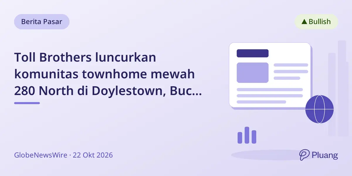 Toll Brothers luncurkan komunitas townhome mewah 280 North di Doylestown, Bucks County, mulai $1 juta.