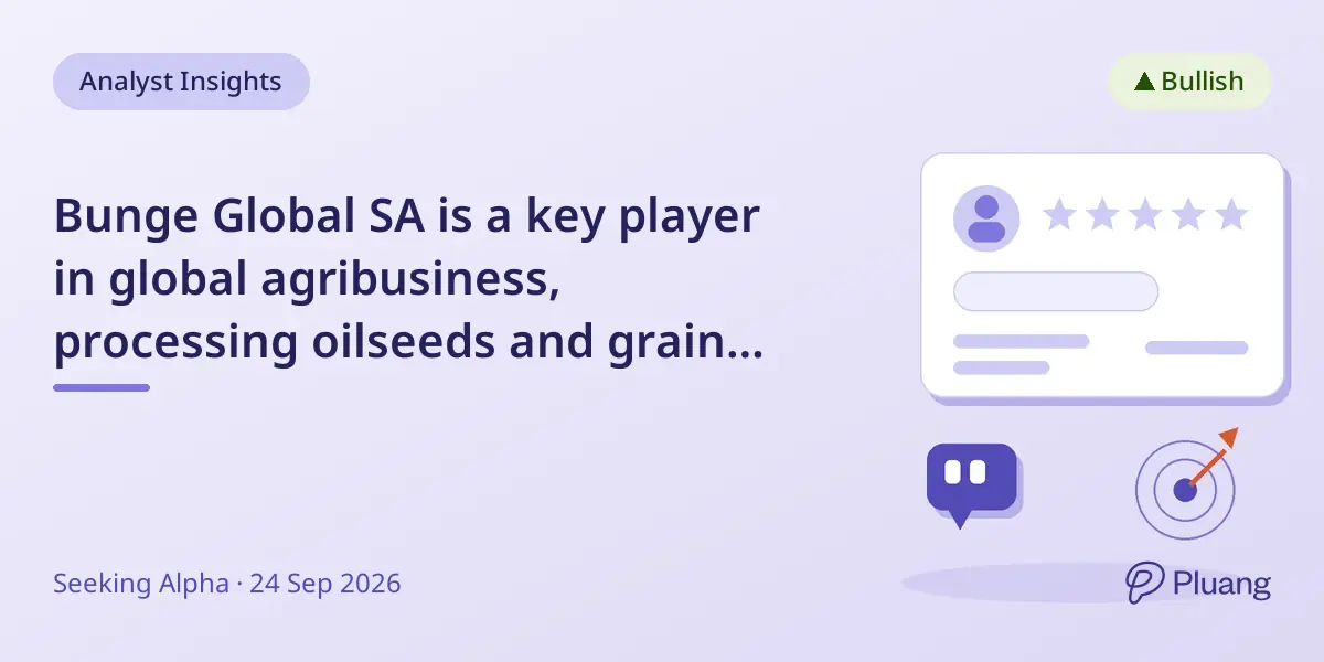 Bunge Global SA is a key player in global agribusiness, processing oilseeds and grains for food and biofuels.