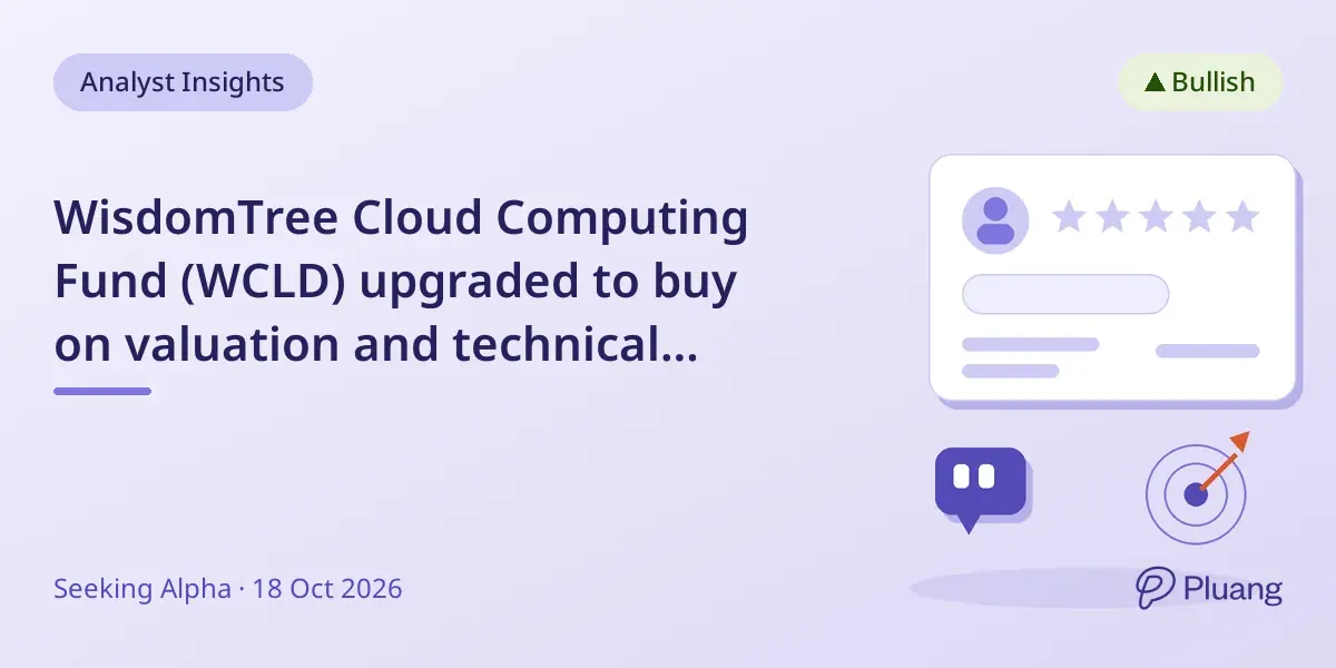 WisdomTree Cloud Computing Fund (WCLD) upgraded to buy on valuation and technical strength.