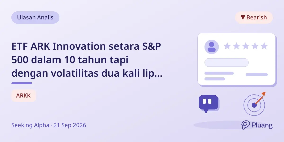 ETF ARK Innovation setara S&P 500 dalam 10 tahun tapi dengan volatilitas dua kali lipat dan risiko lebih tinggi.