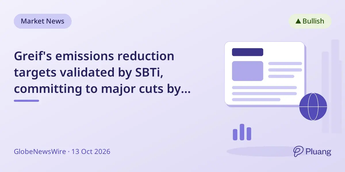 Greif's emissions reduction targets validated by SBTi, committing to major cuts by 2030 and 2050