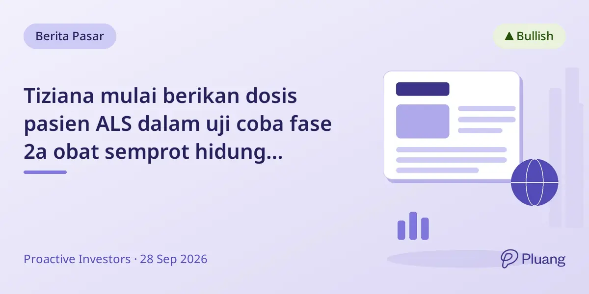 Tiziana mulai berikan dosis pasien ALS dalam uji coba fase 2a obat semprot hidung foralumab
