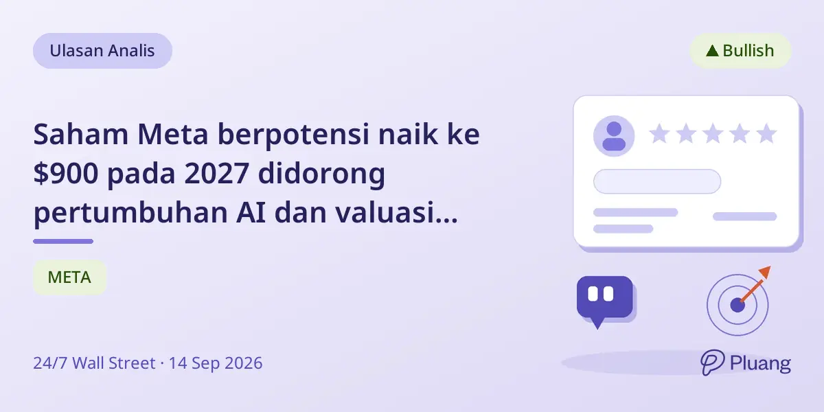 Saham Meta berpotensi naik ke $900 pada 2027 didorong pertumbuhan AI dan valuasi rendah.