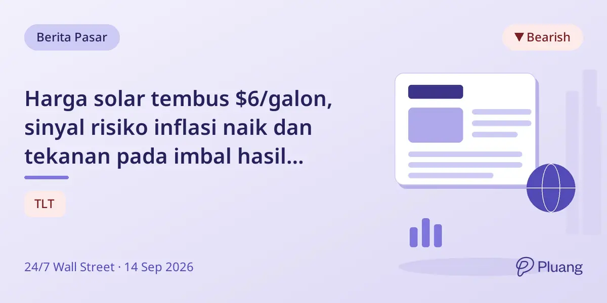 Harga solar tembus $6/galon, sinyal risiko inflasi naik dan tekanan pada imbal hasil obligasi jangka panjang.