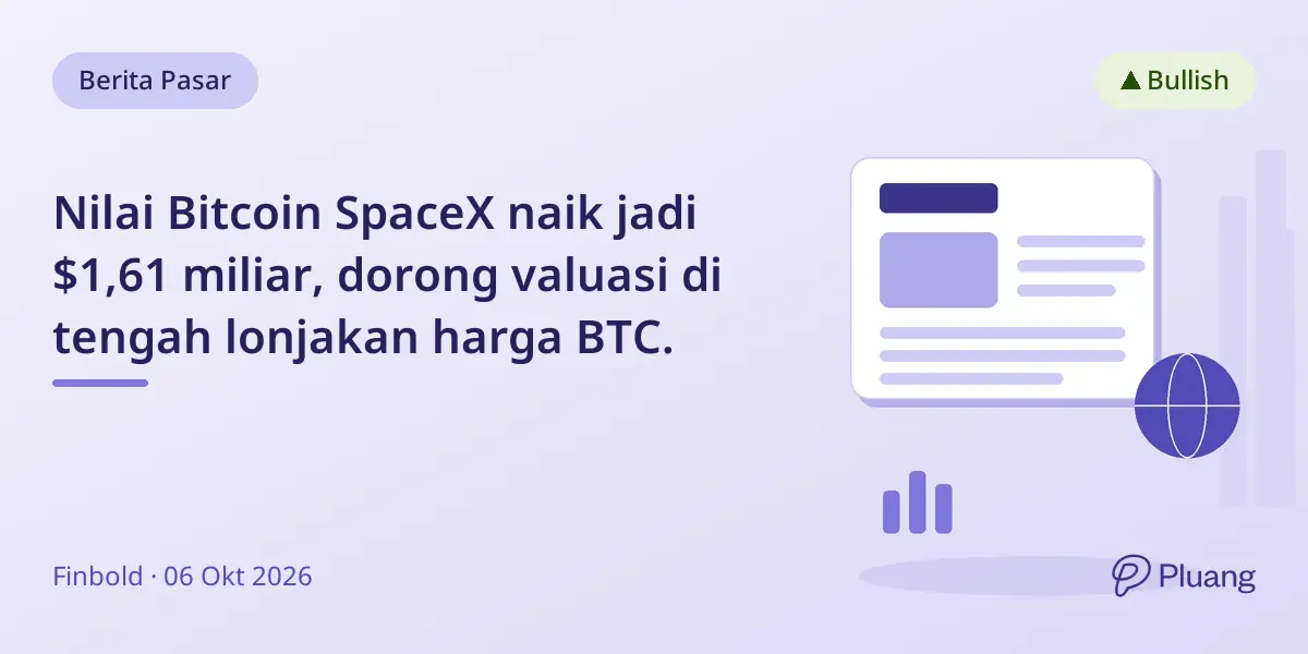 Nilai Bitcoin SpaceX naik jadi $1,61 miliar, dorong valuasi di tengah lonjakan harga BTC.