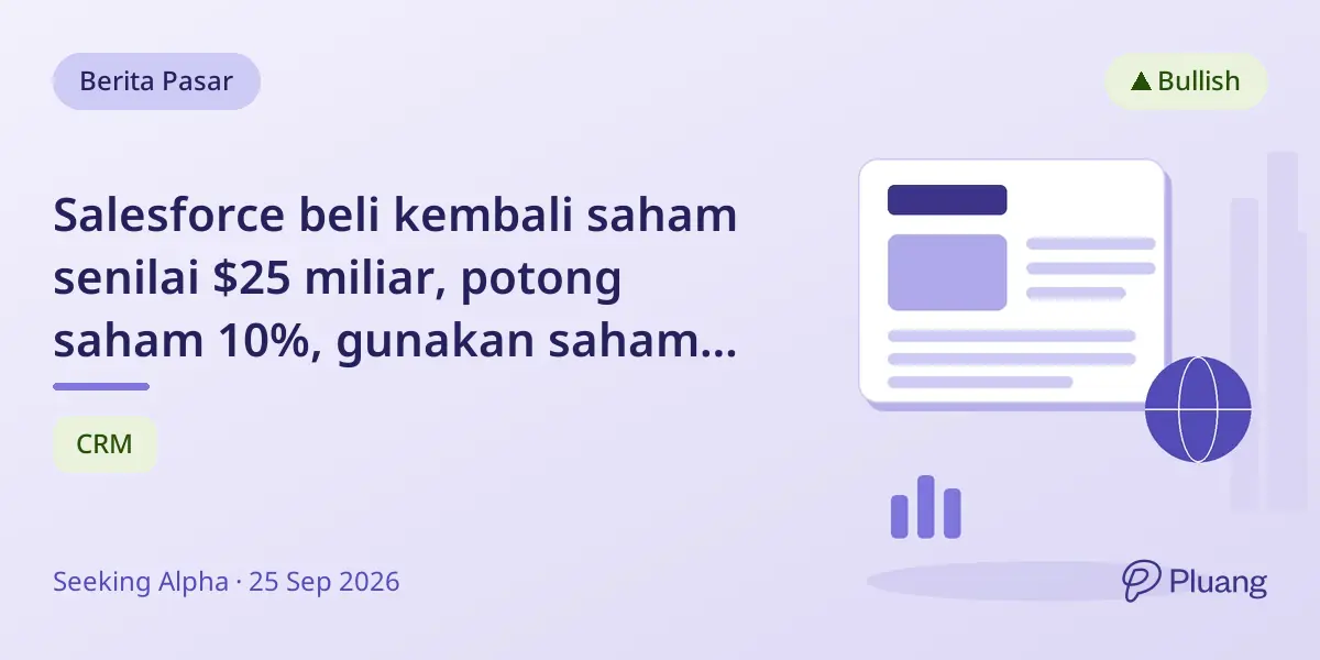 Salesforce beli kembali saham senilai $25 miliar, potong saham 10%, gunakan saham Anthropic lunasi utang