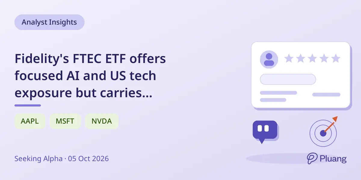 Fidelity's FTEC ETF offers focused AI and US tech exposure but carries concentration risks, rated Hold.