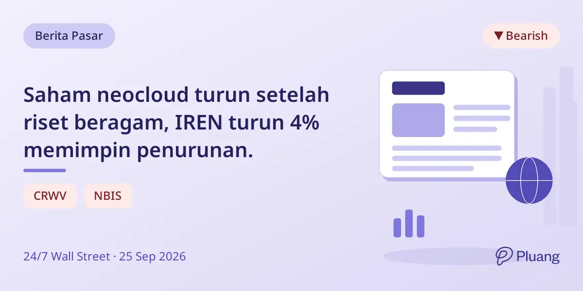 Saham neocloud turun setelah riset beragam, IREN turun 4% memimpin penurunan.