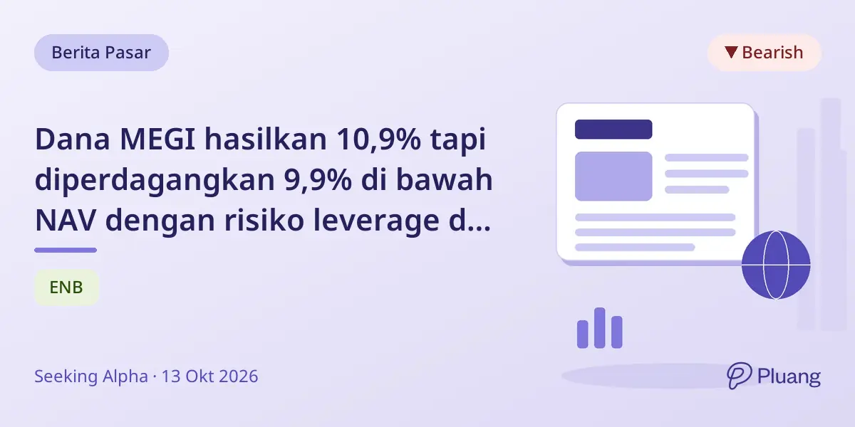 Dana MEGI hasilkan 10,9% tapi diperdagangkan 9,9% di bawah NAV dengan risiko leverage dan suku bunga.
