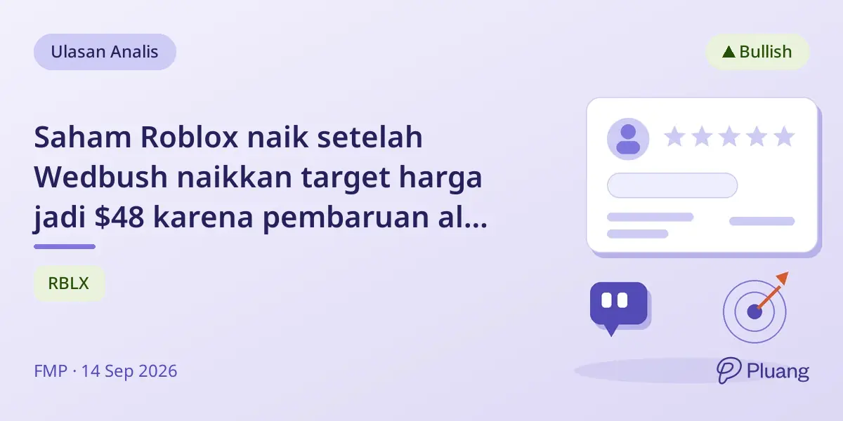 Saham Roblox naik setelah Wedbush naikkan target harga jadi $48 karena pembaruan alat AI.