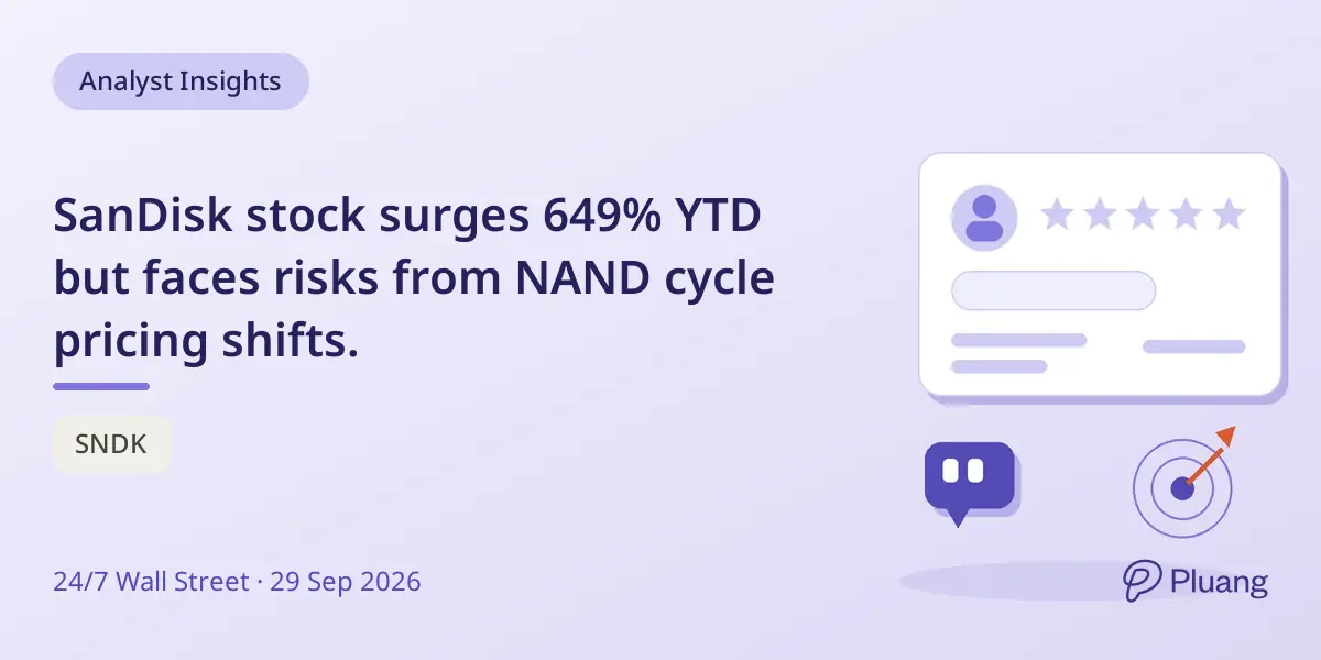 SanDisk stock surges 649% YTD but faces risks from NAND cycle pricing shifts.