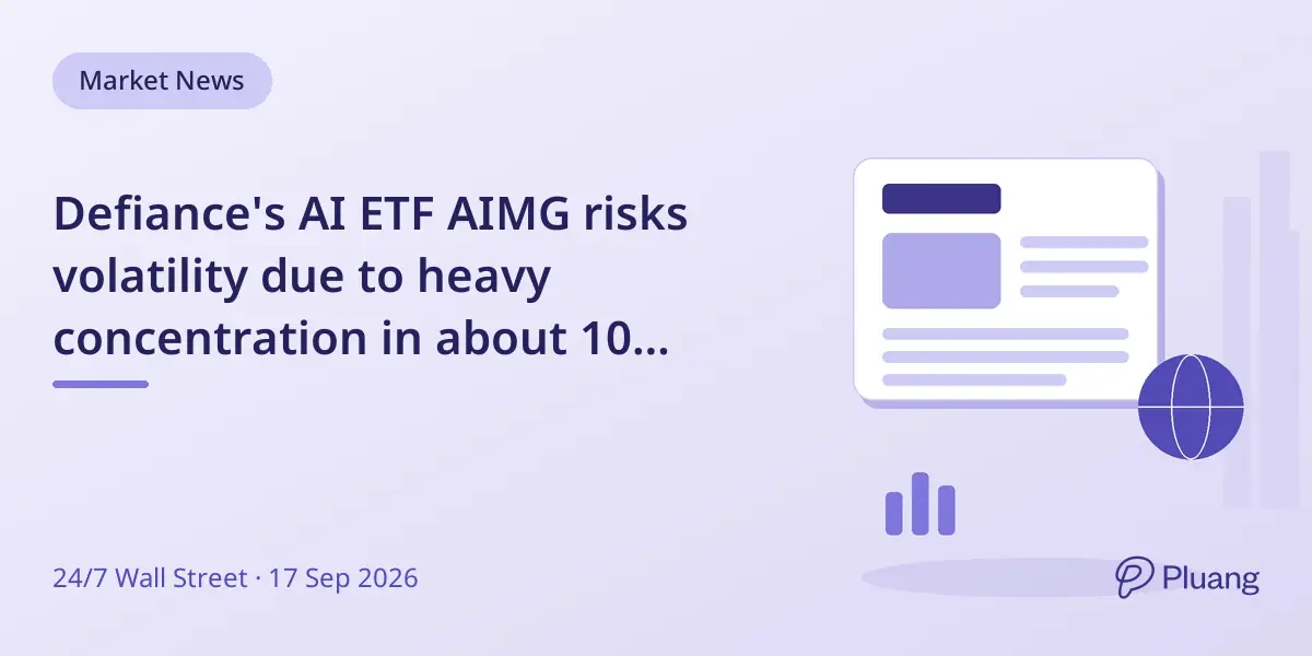 Defiance's AI ETF AIMG risks volatility due to heavy concentration in about 10 stocks.