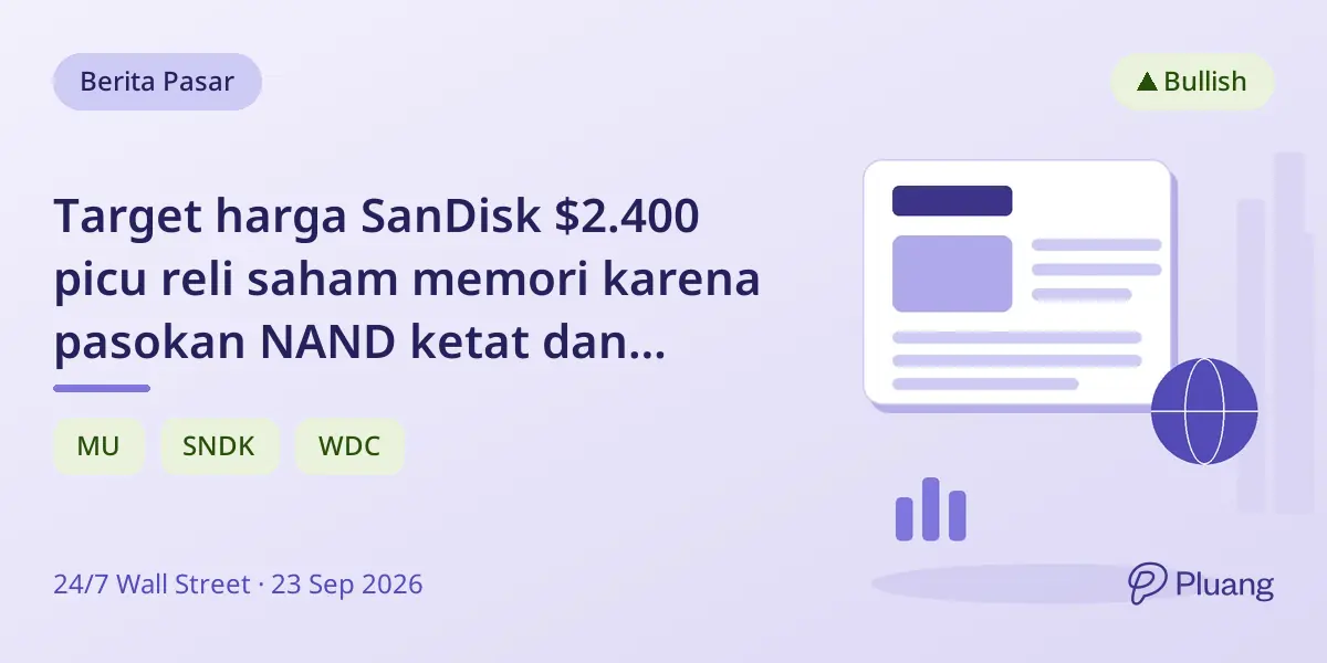 Target harga SanDisk $2.400 picu reli saham memori karena pasokan NAND ketat dan permintaan AI.