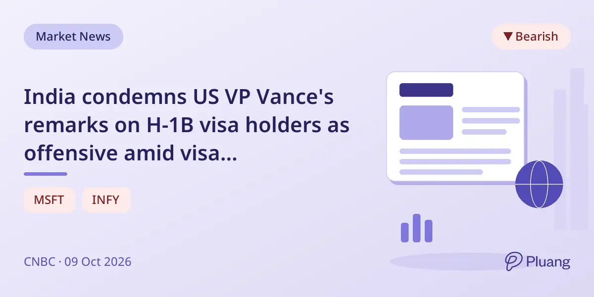 India condemns US VP Vance's remarks on H-1B visa holders as offensive amid visa suspensions for Indian IT firms