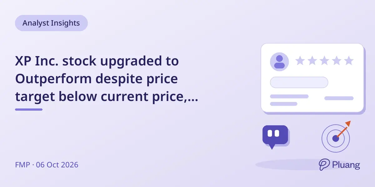 XP Inc. stock upgraded to Outperform despite price target below current price, showing mixed analyst views.