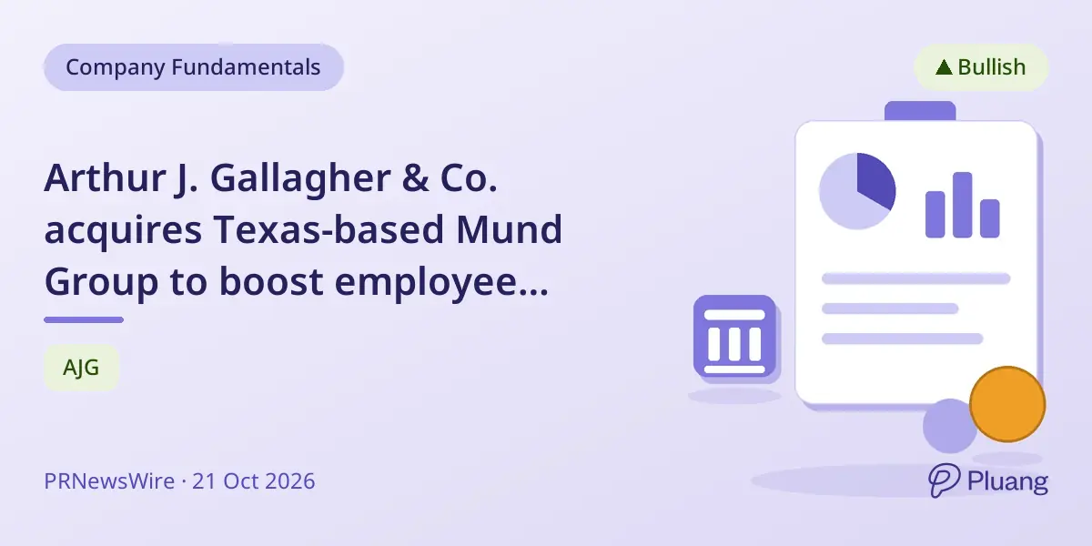 Arthur J. Gallagher & Co. acquires Texas-based Mund Group to boost employee benefits services.