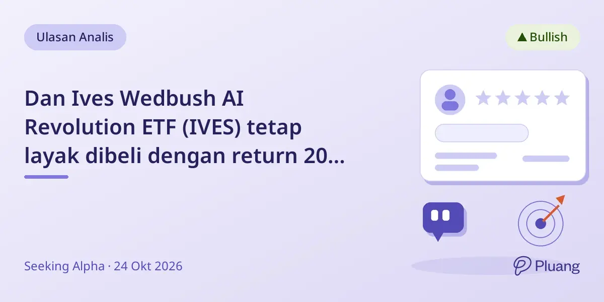 Dan Ives Wedbush AI Revolution ETF (IVES) tetap layak dibeli dengan return 20% YTD dan eksposur teknologi AI kuat.