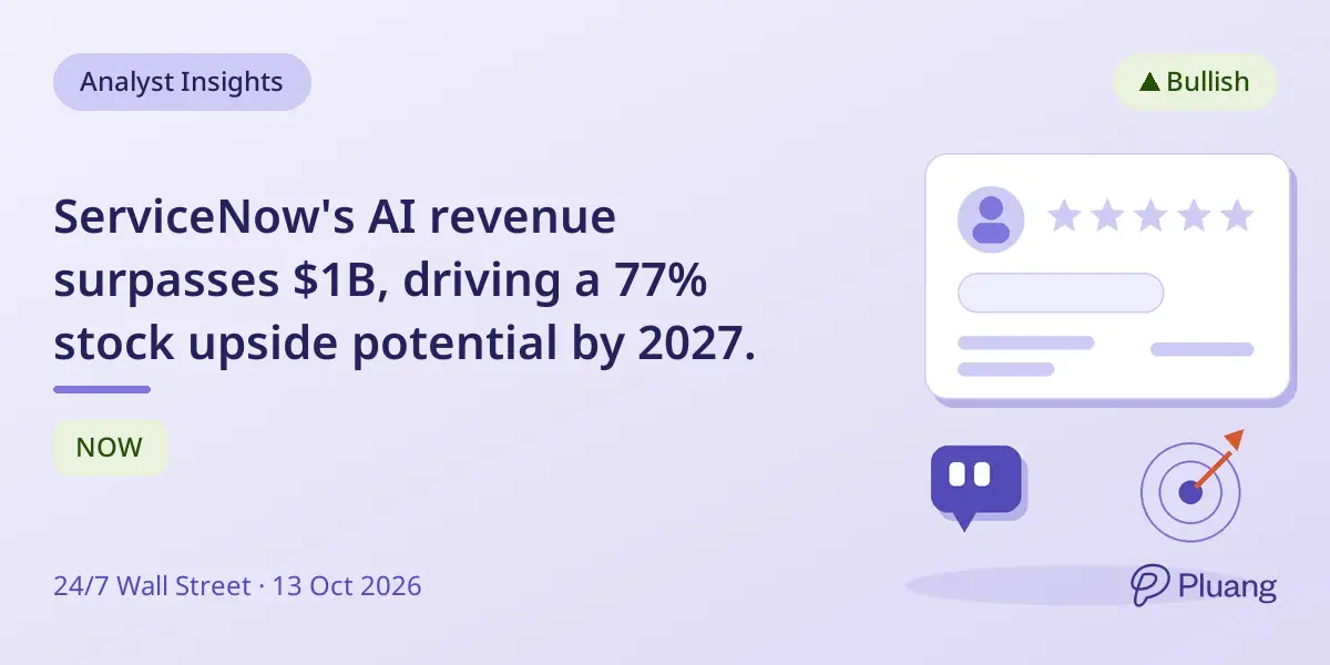 ServiceNow's AI revenue surpasses $1B, driving a 77% stock upside potential by 2027.