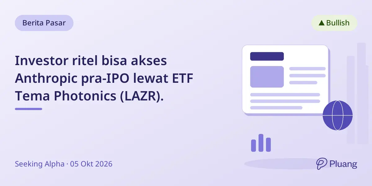 Investor ritel bisa akses Anthropic pra-IPO lewat ETF Tema Photonics (LAZR).