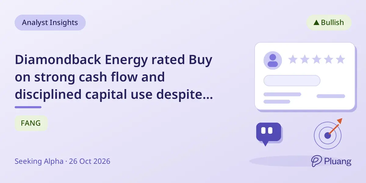 Diamondback Energy rated Buy on strong cash flow and disciplined capital use despite debt risks