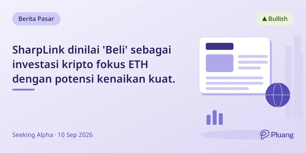 SharpLink dinilai 'Beli' sebagai investasi kripto fokus ETH dengan potensi kenaikan kuat.