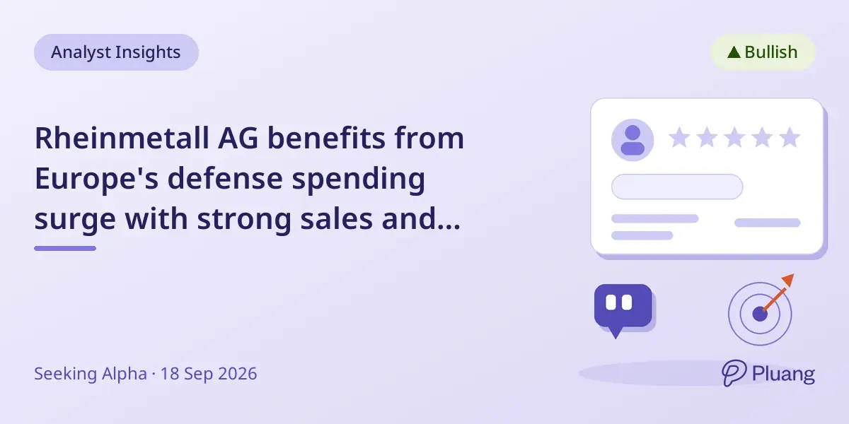 Rheinmetall AG benefits from Europe's defense spending surge with strong sales and growth potential.