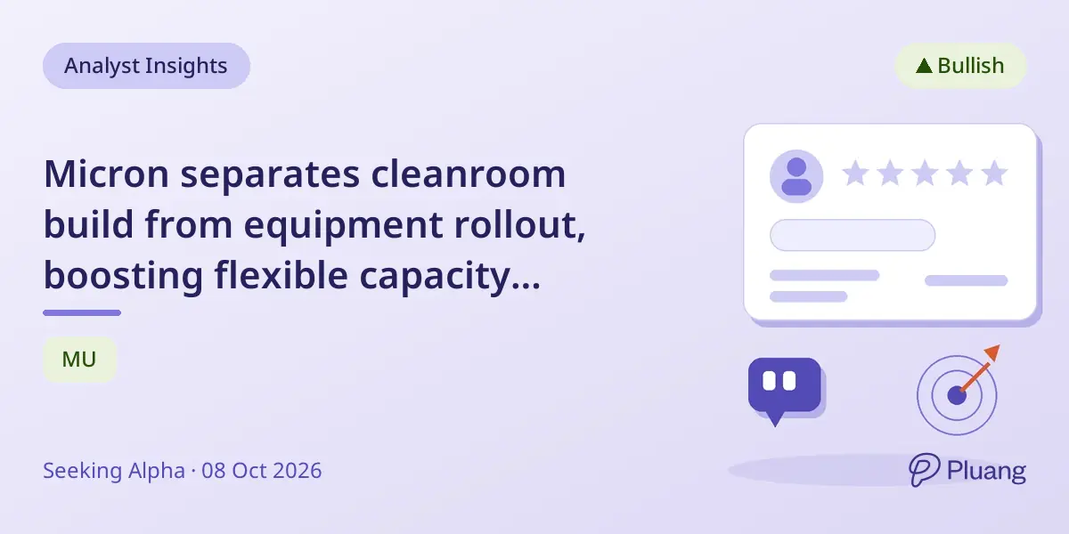 Micron separates cleanroom build from equipment rollout, boosting flexible capacity expansion.