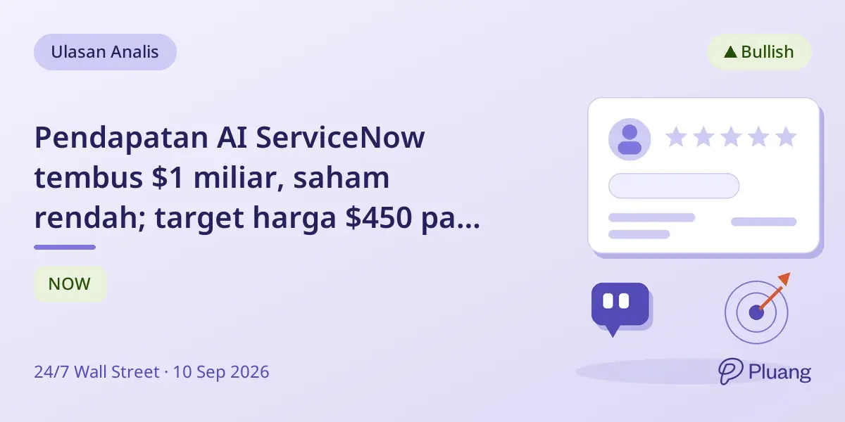 Pendapatan AI ServiceNow tembus $1 miliar, saham rendah; target harga $450 pada 2028 dengan ekspansi AI.