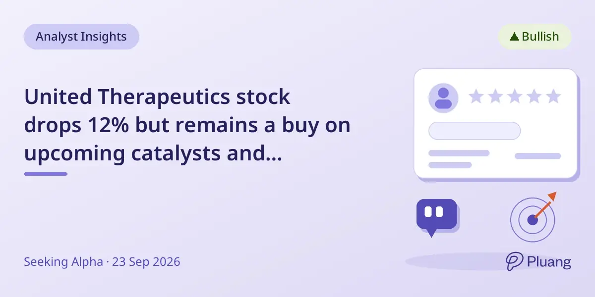 United Therapeutics stock drops 12% but remains a buy on upcoming catalysts and pipeline potential