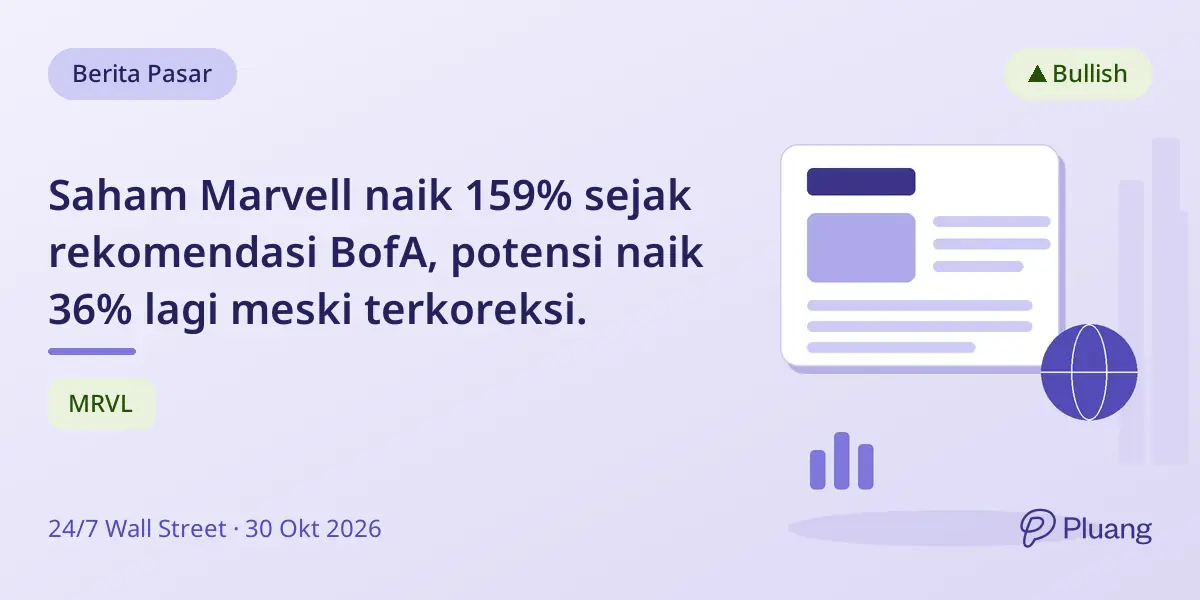 Saham Marvell naik 159% sejak rekomendasi BofA, potensi naik 36% lagi meski terkoreksi.