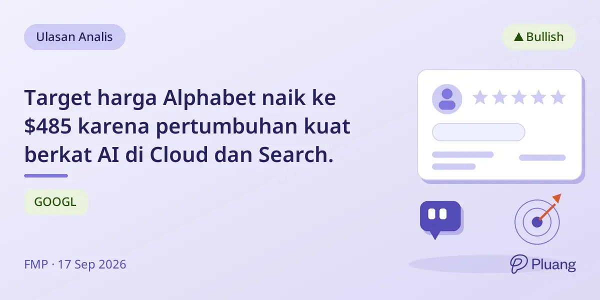 Target harga Alphabet naik ke $485 karena pertumbuhan kuat berkat AI di Cloud dan Search.