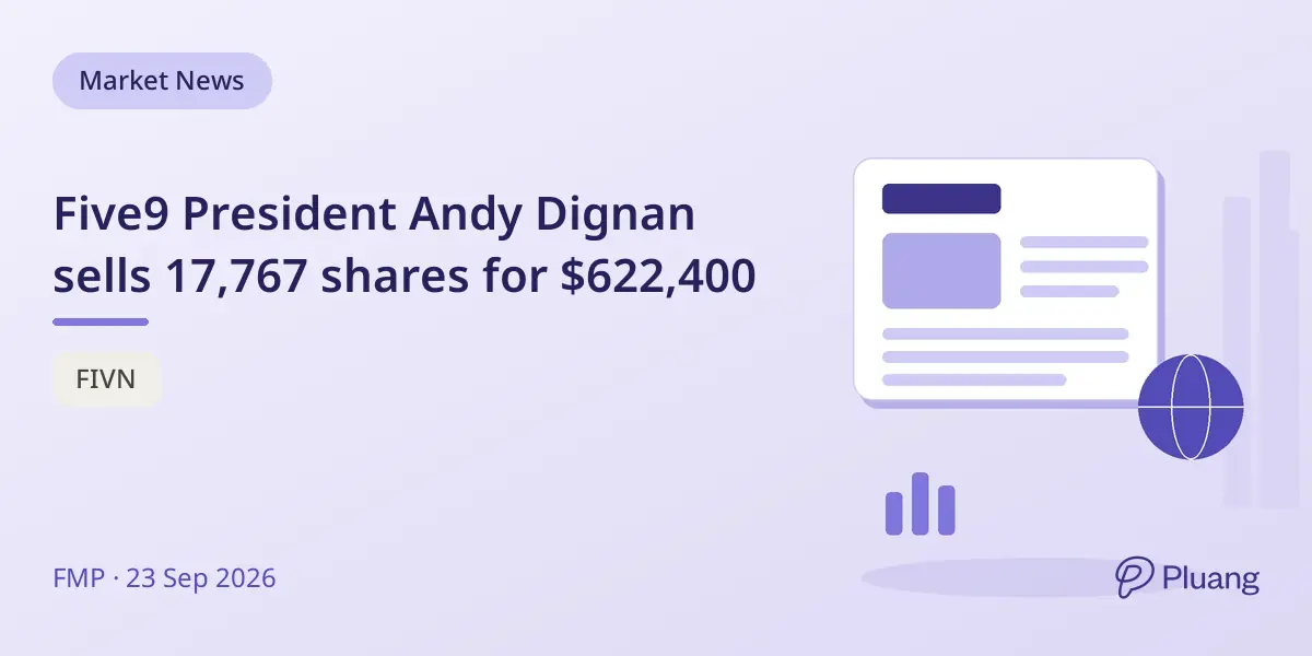 Five9 President Andy Dignan sells 17,767 shares for $622,400