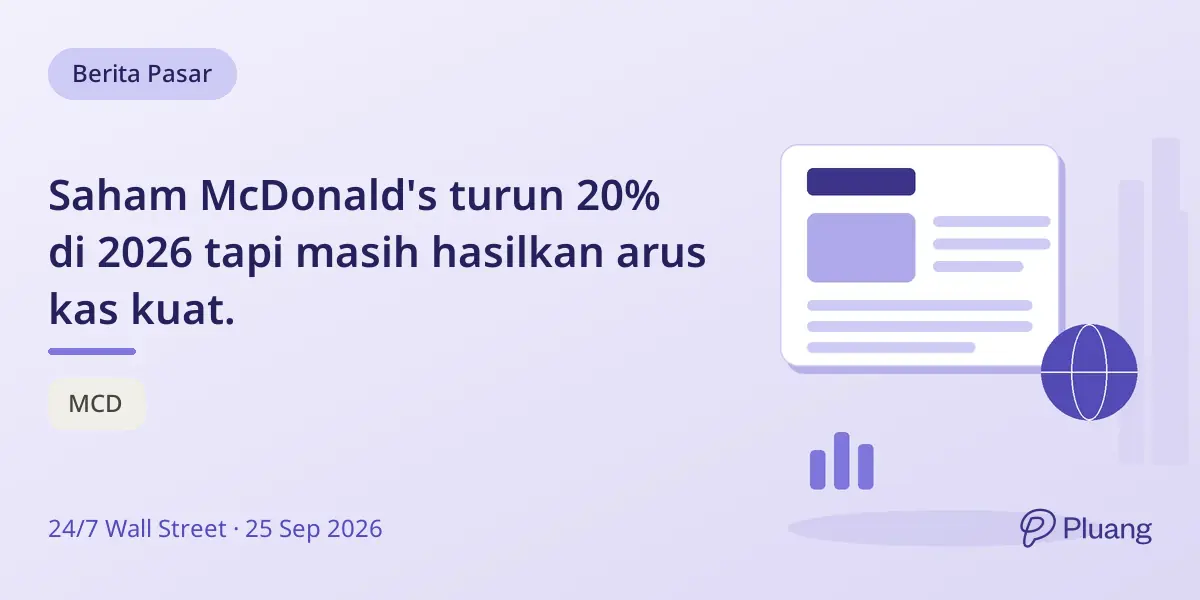 Saham McDonald's turun 20% di 2026 tapi masih hasilkan arus kas kuat.