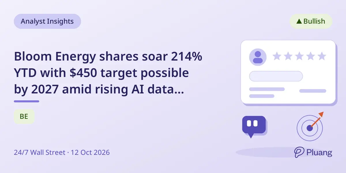 Bloom Energy shares soar 214% YTD with $450 target possible by 2027 amid rising AI data center demand.