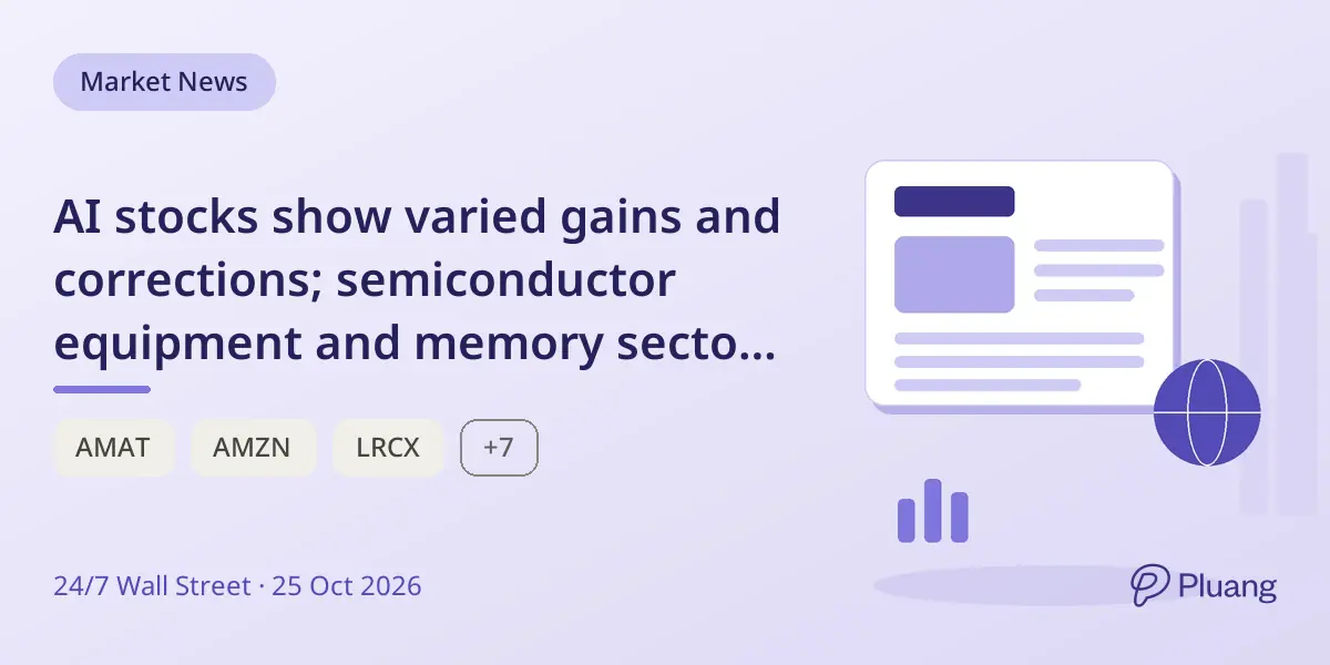AI stocks show varied gains and corrections; semiconductor equipment and memory sectors offer notable investment opportunities.