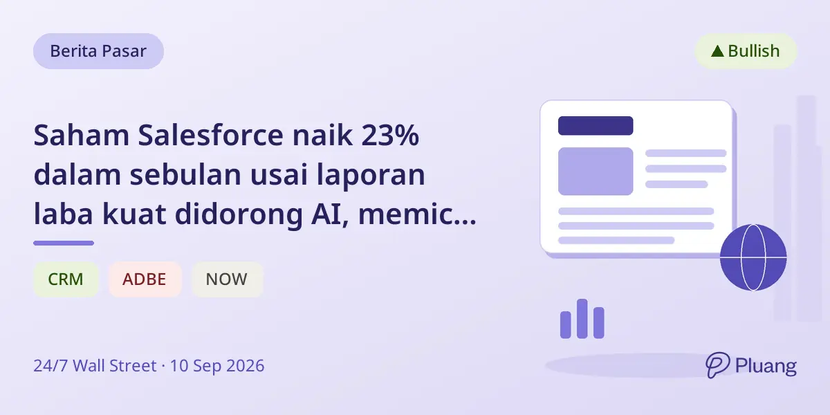 Saham Salesforce naik 23% dalam sebulan usai laporan laba kuat didorong AI, memicu pertimbangan beli atau jual.