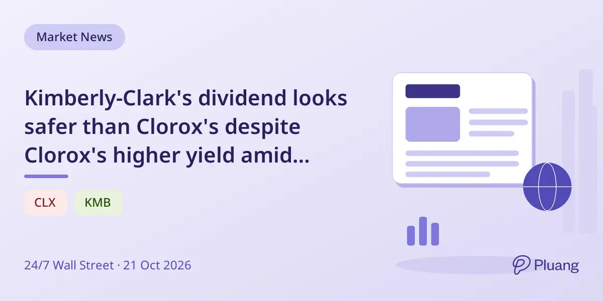 Kimberly-Clark's dividend looks safer than Clorox's despite Clorox's higher yield amid margin and debt concerns.