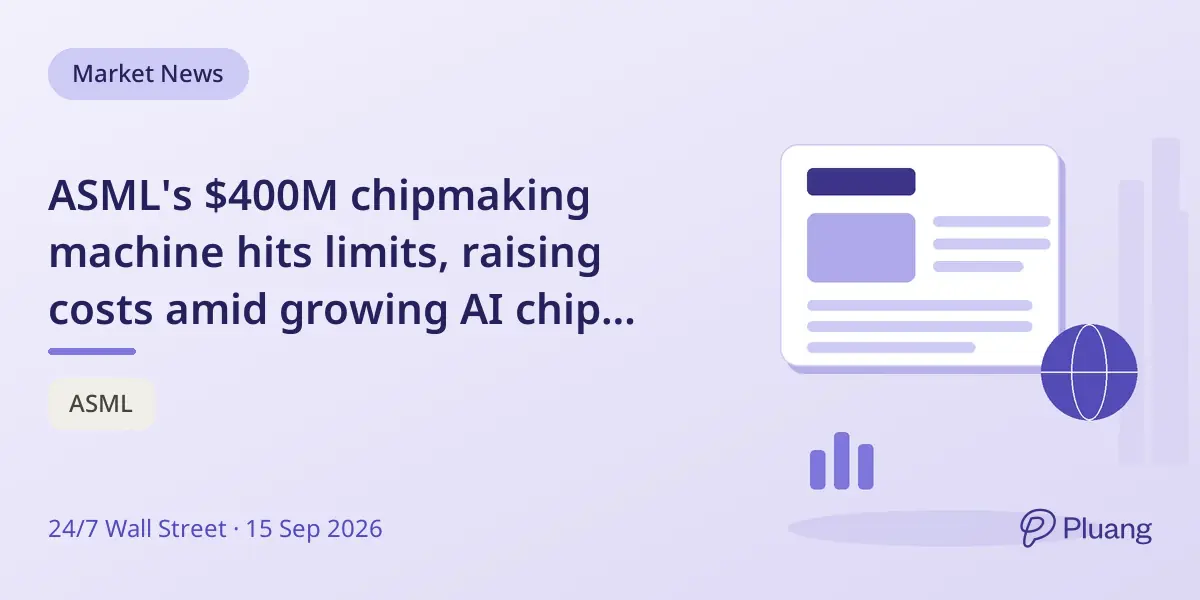 ASML's $400M chipmaking machine hits limits, raising costs amid growing AI chip demand.