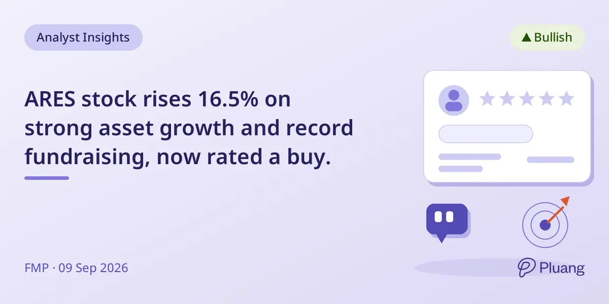 ARES stock rises 16.5% on strong asset growth and record fundraising, now rated a buy.