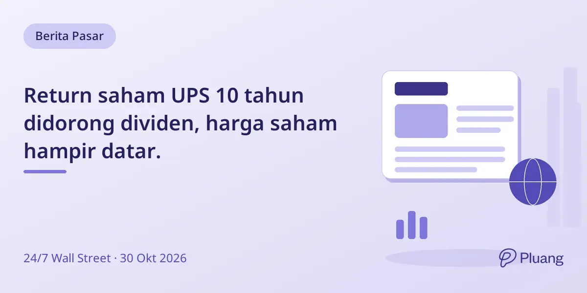 Return saham UPS 10 tahun didorong dividen, harga saham hampir datar.