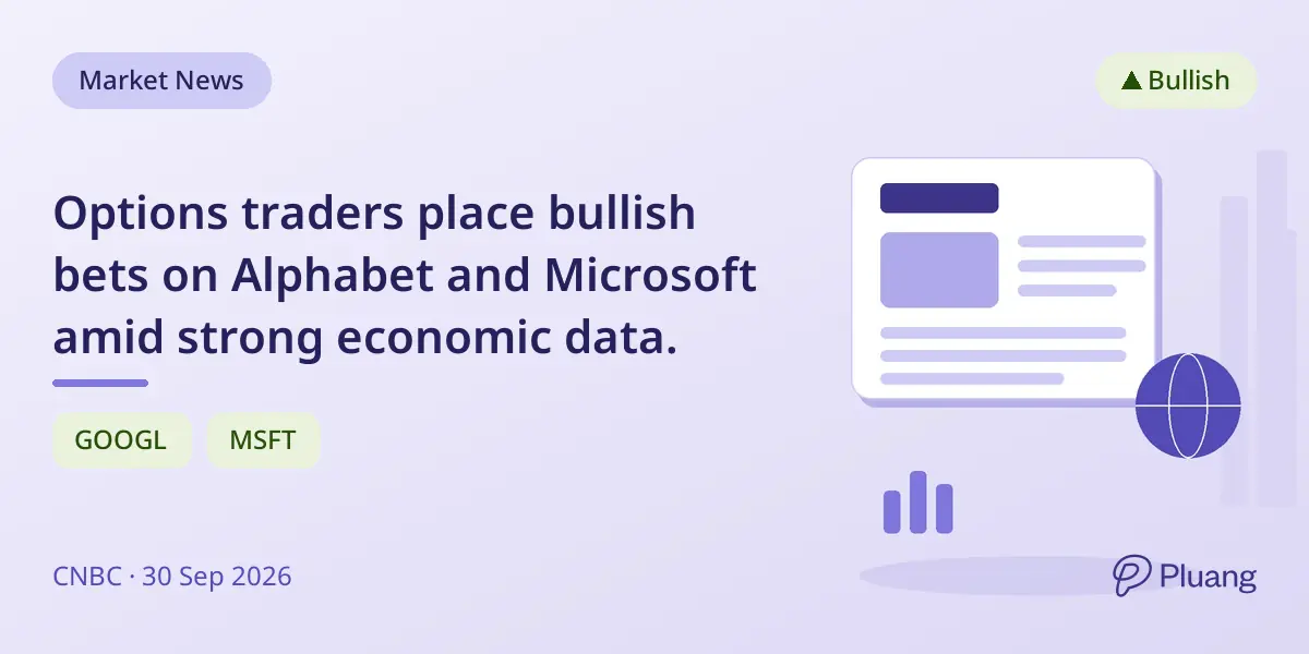 Options traders place bullish bets on Alphabet and Microsoft amid strong economic data.