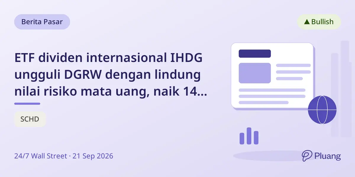 ETF dividen internasional IHDG ungguli DGRW dengan lindung nilai risiko mata uang, naik 14% setahun.