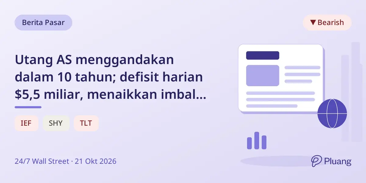 Utang AS menggandakan dalam 10 tahun; defisit harian $5,5 miliar, menaikkan imbal hasil obligasi dan risiko pensiunan.