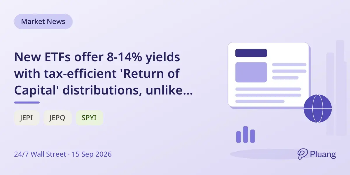 New ETFs offer 8-14% yields with tax-efficient 'Return of Capital' distributions, unlike JEPI and JEPQ.