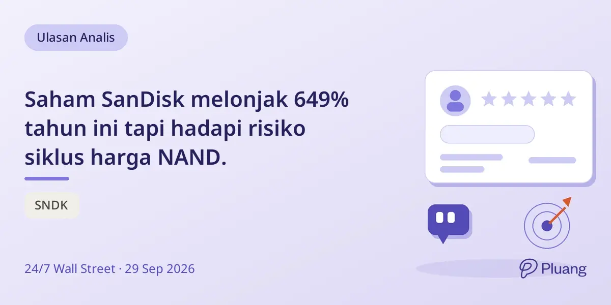 Saham SanDisk melonjak 649% tahun ini tapi hadapi risiko siklus harga NAND.